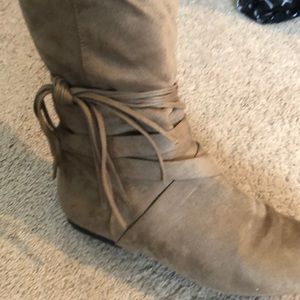 JustFab Shoes - Taupe over the knee boots JustFab Shoes - Taupe over the knee boots